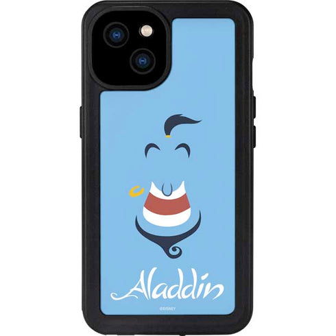 Disney Aladdin Genie Outline Art iPhone 15 Plus Waterproof Case