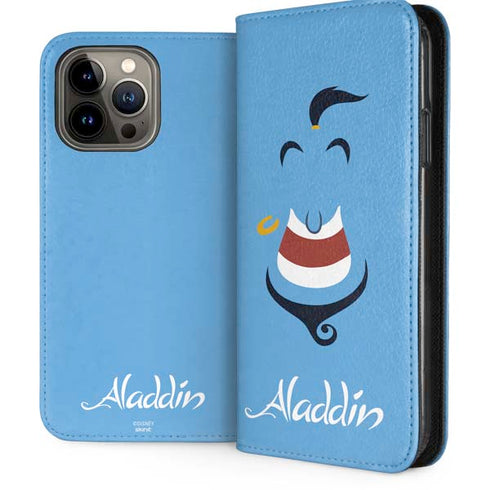 Disney Aladdin Genie Outline Art iPhone 15 Pro Max Folio Case
