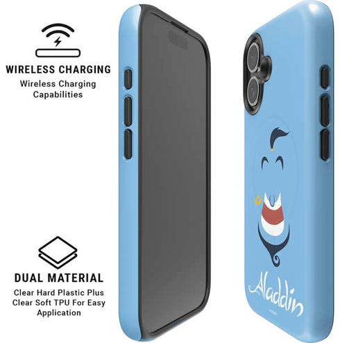 Disney Aladdin Genie Outline Art iPhone 16 Plus Magsafe Impact Case