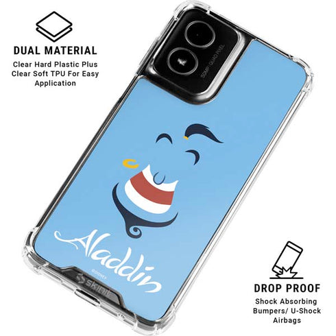 Disney Aladdin Genie Outline Art Moto G Power 5G (2024) Clear Case
