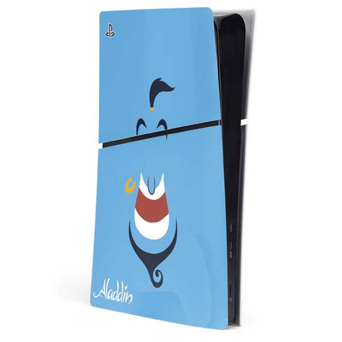 Disney Aladdin Genie Outline Art PS5 Slim Digital Edition Console Skin