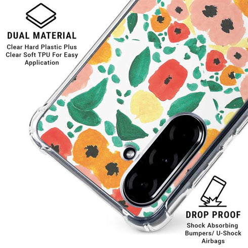 Bouffants and Broken Hearts Geometric Flowers Galaxy A36 5G Clear Case