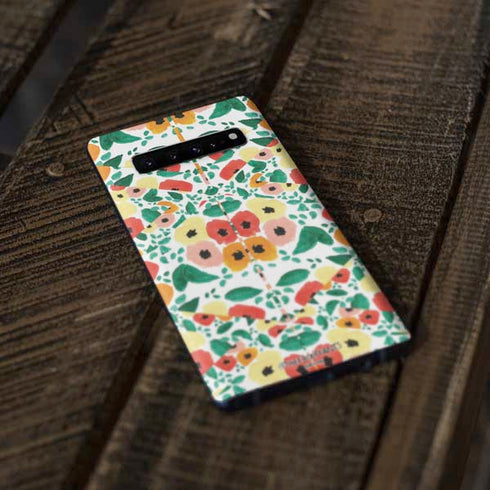 Bouffants and Broken Hearts Geometric Flowers Galaxy S10 Plus Skin