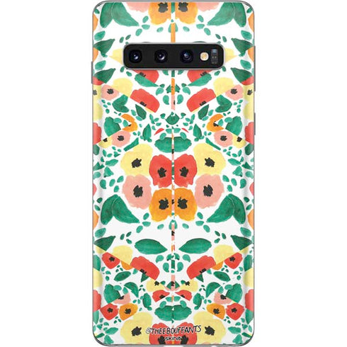 Bouffants and Broken Hearts Geometric Flowers Galaxy S10 Skin