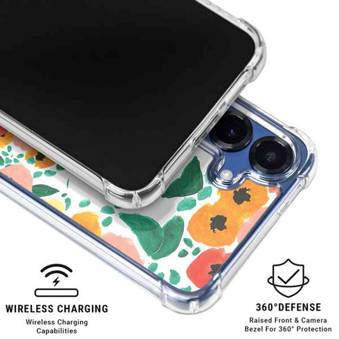Bouffants and Broken Hearts Geometric Flowers Galaxy S25 Clear Case