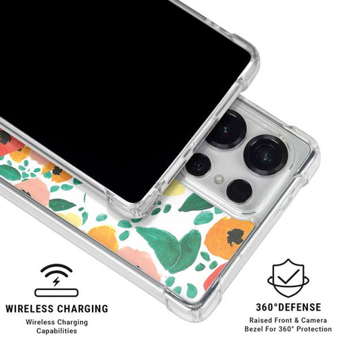 Bouffants and Broken Hearts Geometric Flowers Galaxy S25 Ultra Clear Case