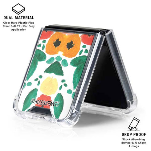 Bouffants and Broken Hearts Geometric Flowers Galaxy Z Flip6 Clear Case