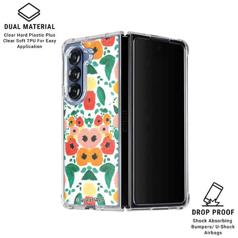 Bouffants and Broken Hearts Geometric Flowers Galaxy Z Fold6 Clear Case