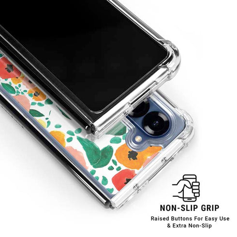 Bouffants and Broken Hearts Geometric Flowers Galaxy Z Fold6 Clear Case