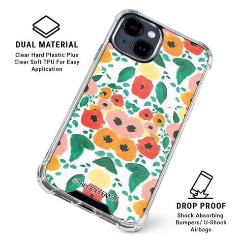 Bouffants and Broken Hearts Geometric Flowers iPhone 15 Clear Case