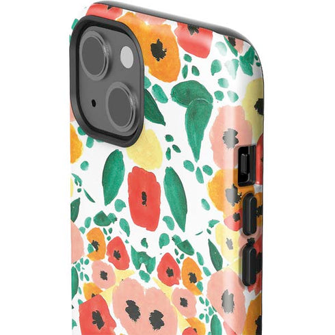 Bouffants and Broken Hearts Geometric Flowers iPhone 15 Impact Case