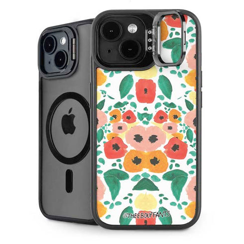 Bouffants and Broken Hearts Geometric Flowers iPhone 15 Kickstand Case