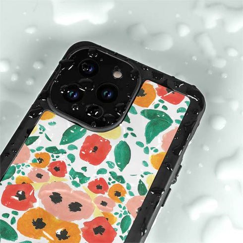 Bouffants and Broken Hearts Geometric Flowers iPhone 15 Pro Waterproof Case