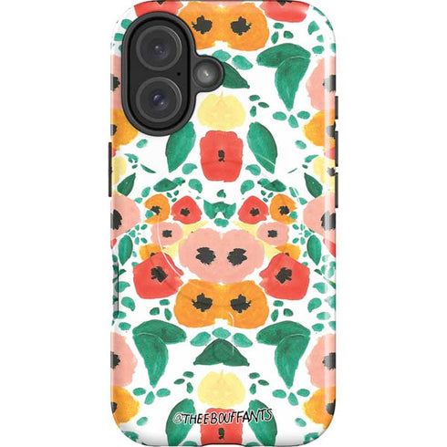 Bouffants and Broken Hearts Geometric Flowers iPhone 16 Magsafe Impact Case