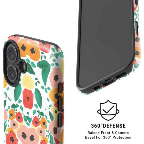 Bouffants and Broken Hearts Geometric Flowers iPhone 16 Magsafe Impact Case