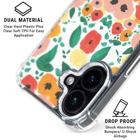 Bouffants and Broken Hearts Geometric Flowers iPhone 16 Plus Clear Case