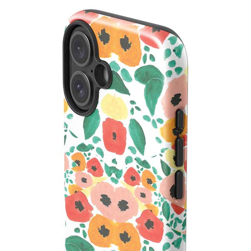 Bouffants and Broken Hearts Geometric Flowers iPhone 16 Plus Impact Case