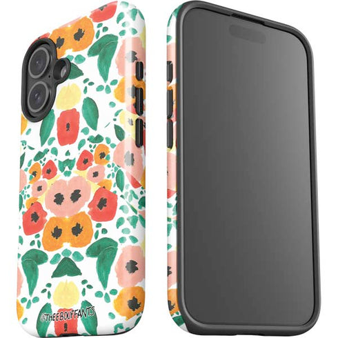 Bouffants and Broken Hearts Geometric Flowers iPhone 16 Plus Impact Case