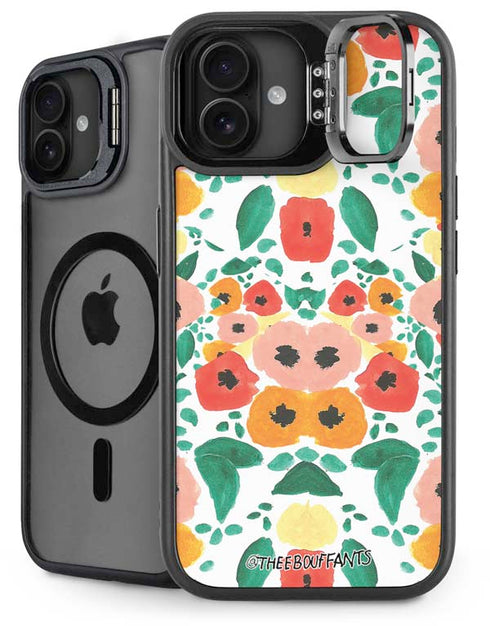 Bouffants and Broken Hearts Geometric Flowers iPhone 16 Plus Kickstand Case