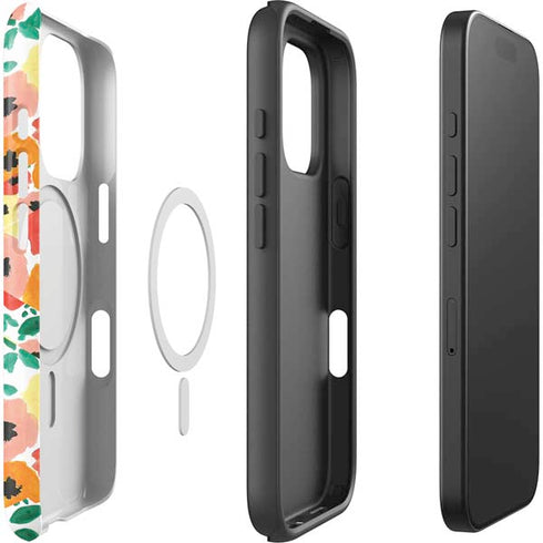 Bouffants and Broken Hearts Geometric Flowers iPhone 16 Pro Magsafe Impact Case