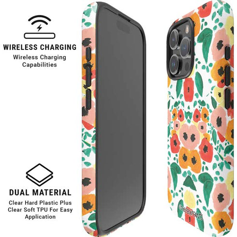 Bouffants and Broken Hearts Geometric Flowers iPhone 16 Pro Magsafe Impact Case