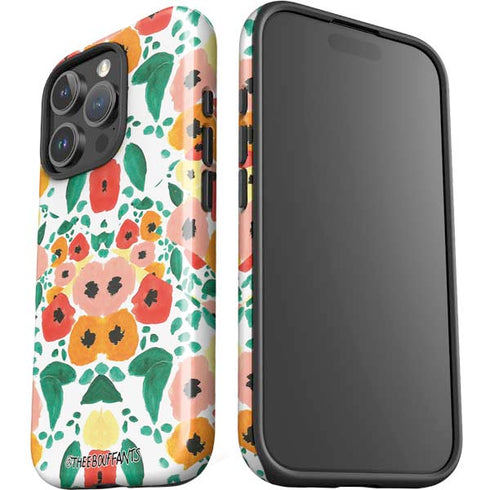 Bouffants and Broken Hearts Geometric Flowers iPhone 16 Pro Max Impact Case