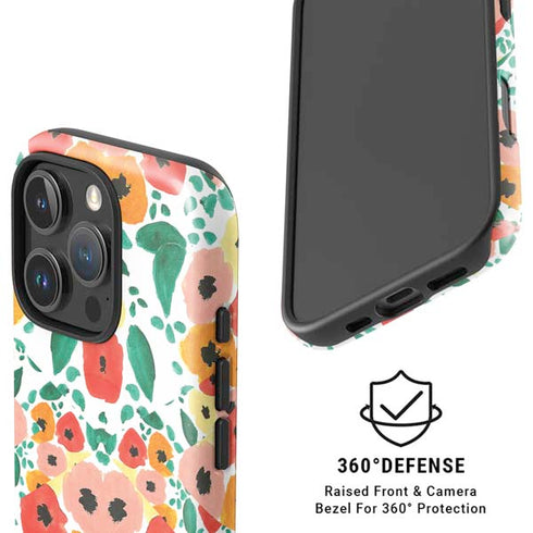 Bouffants and Broken Hearts Geometric Flowers iPhone 16 Pro Max Magsafe Impact Case
