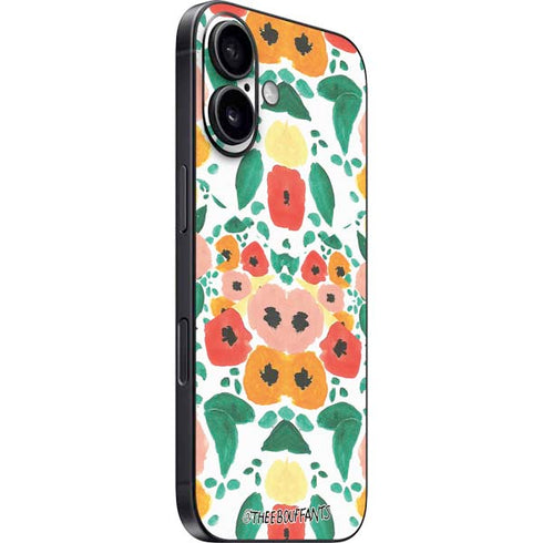 Bouffants and Broken Hearts Geometric Flowers iPhone 16 Skin