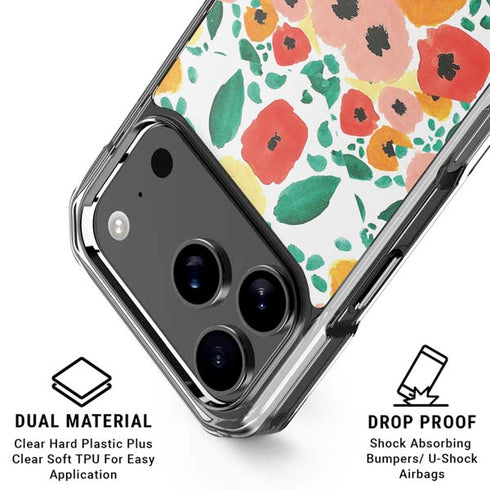 Bouffants and Broken Hearts Geometric Flowers iPhone 18 Pro Clear Case