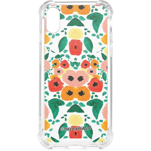 Bouffants and Broken Hearts Geometric Flowers iPhone XS Clear Case
