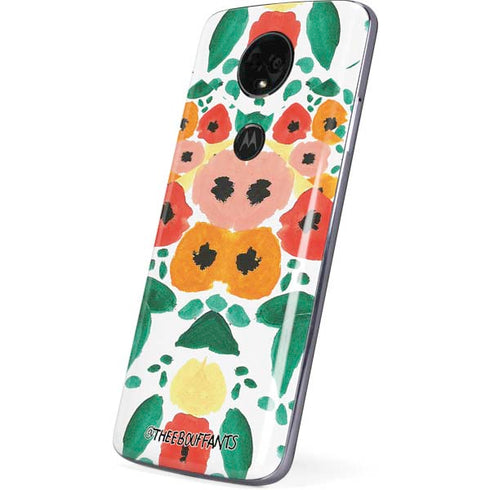 Bouffants and Broken Hearts Geometric Flowers Moto E5 Plus Skin