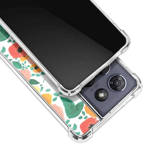 Bouffants and Broken Hearts Geometric Flowers Moto G 5G (2025) Clear Case