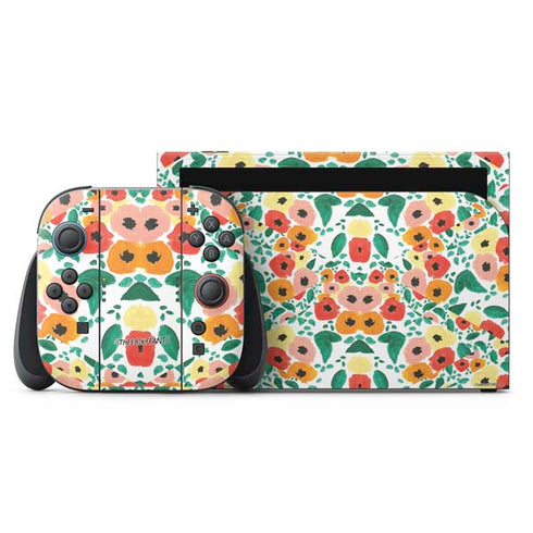 Bouffants and Broken Hearts Geometric Flowers Nintendo Switch 2 (2025) with Joy-Con Skin