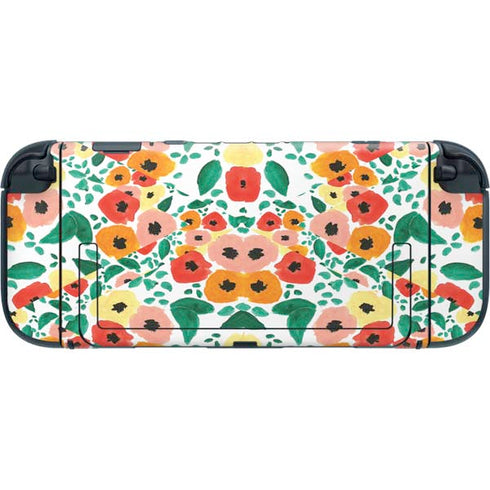 Bouffants and Broken Hearts Geometric Flowers Nintendo Switch 2 (2025) with Joy-Con Skin