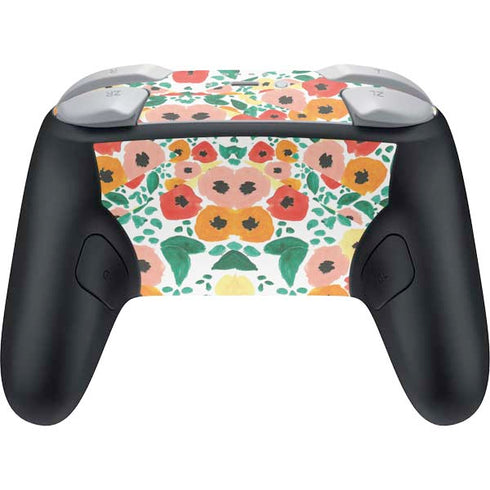 Bouffants and Broken Hearts Geometric Flowers Nintendo Switch 2 (2025) Pro Controller Skin