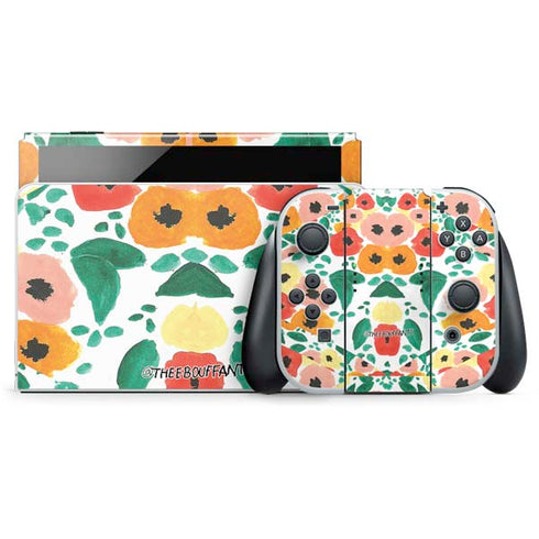 Bouffants and Broken Hearts Geometric Flowers Nintendo Skins