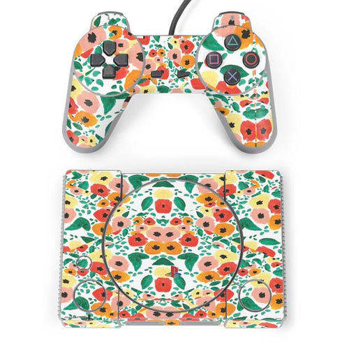 Bouffants and Broken Hearts Geometric Flowers PlayStation Classic Bundle Skin