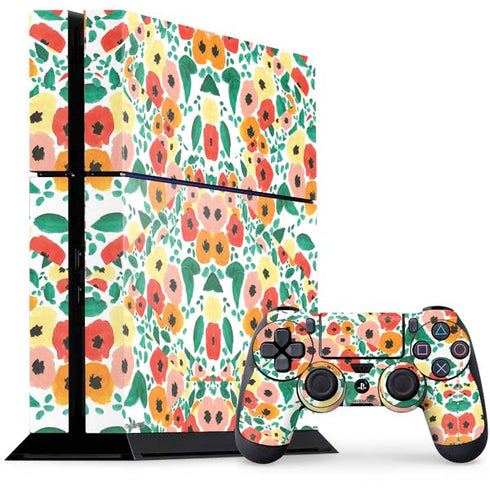 Bouffants and Broken Hearts Geometric Flowers PlayStation PS4 Skins