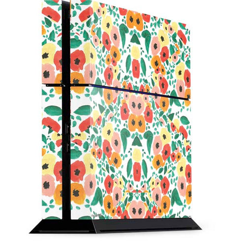 Bouffants and Broken Hearts Geometric Flowers PS4 Console Skin