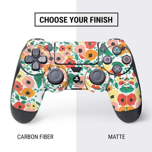 Bouffants and Broken Hearts Geometric Flowers PS4 Controller Skin