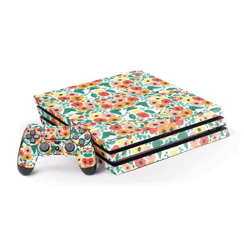 Bouffants and Broken Hearts Geometric Flowers PlayStation PS4 Skins