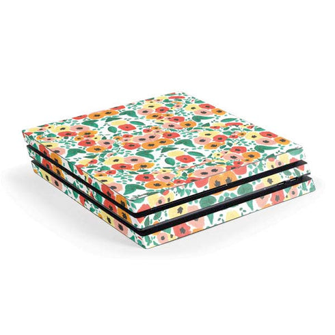 Bouffants and Broken Hearts Geometric Flowers PlayStation PS4 Skins