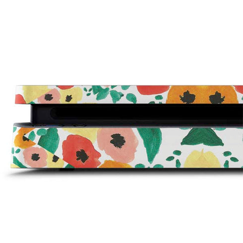 Bouffants and Broken Hearts Geometric Flowers PS4 Slim Skin