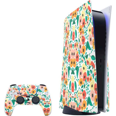 Bouffants and Broken Hearts Geometric Flowers PlayStation PS5 Skins