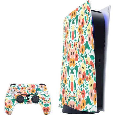 Bouffants and Broken Hearts Geometric Flowers PlayStation PS5 Skins