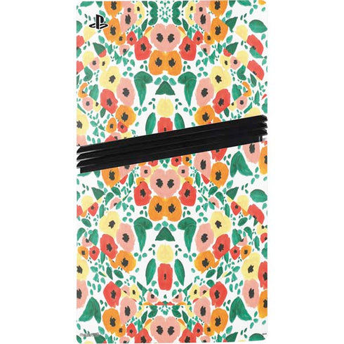 Bouffants and Broken Hearts Geometric Flowers PS5 Pro Console Skin