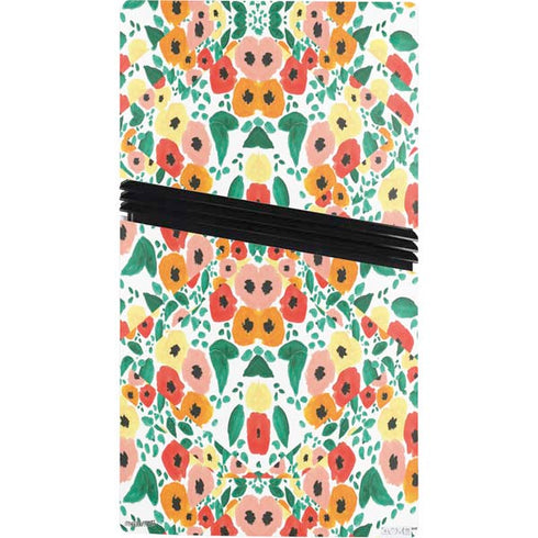 Bouffants and Broken Hearts Geometric Flowers PS5 Pro Console Skin