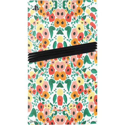 Bouffants and Broken Hearts Geometric Flowers PS5 Pro Disk Console Skin