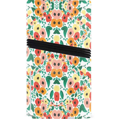 Bouffants and Broken Hearts Geometric Flowers PS5 Pro Disk Console Skin