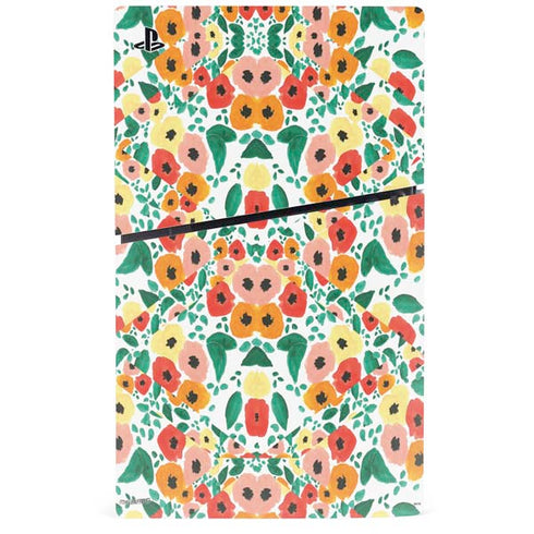 Bouffants and Broken Hearts Geometric Flowers PS5 Slim Digital Edition Console Skin
